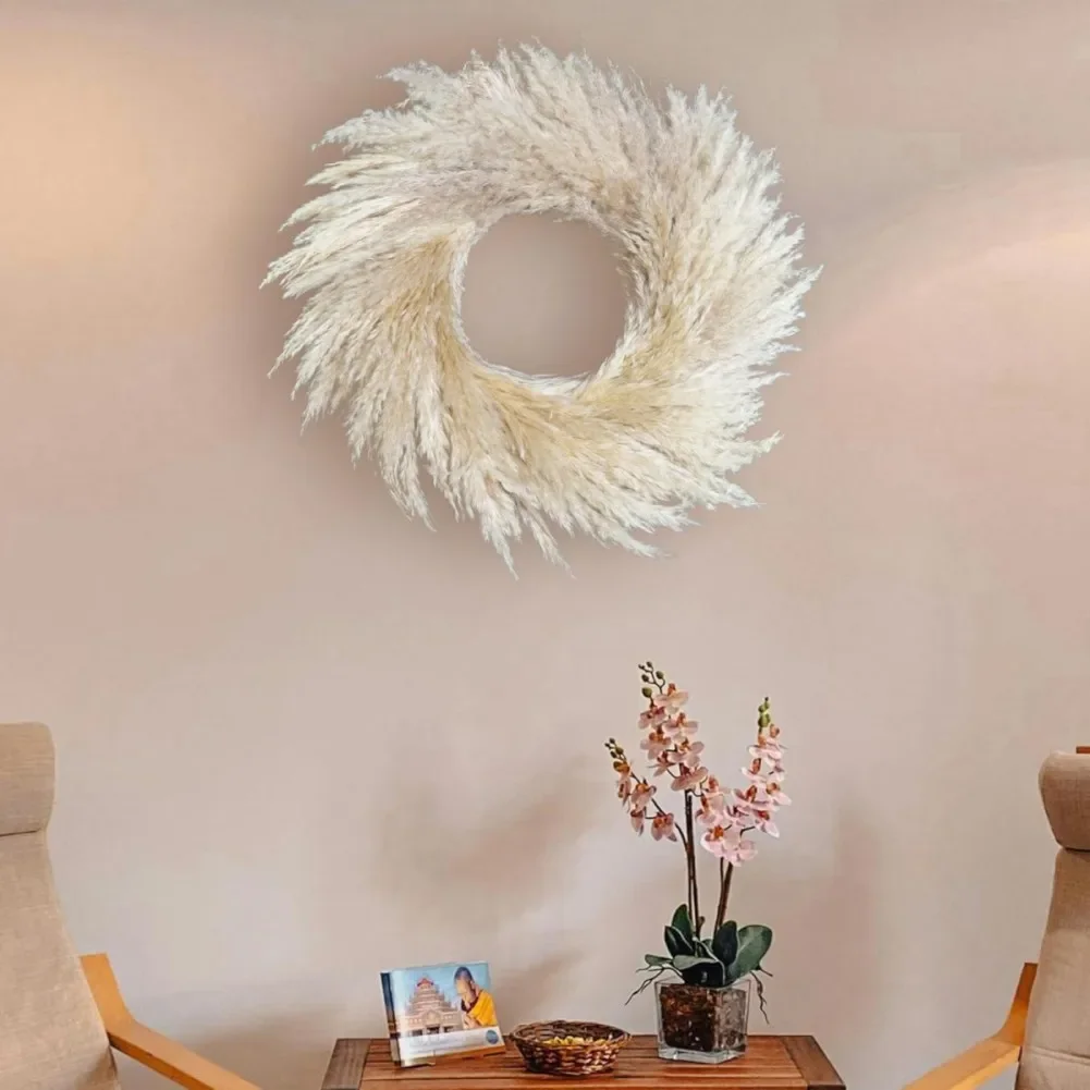 

Artificial Reed Wreath Christmas Decor Pampas Grass Garland Wedding Party Home Door Hanging Decoration Wreath Photography Props