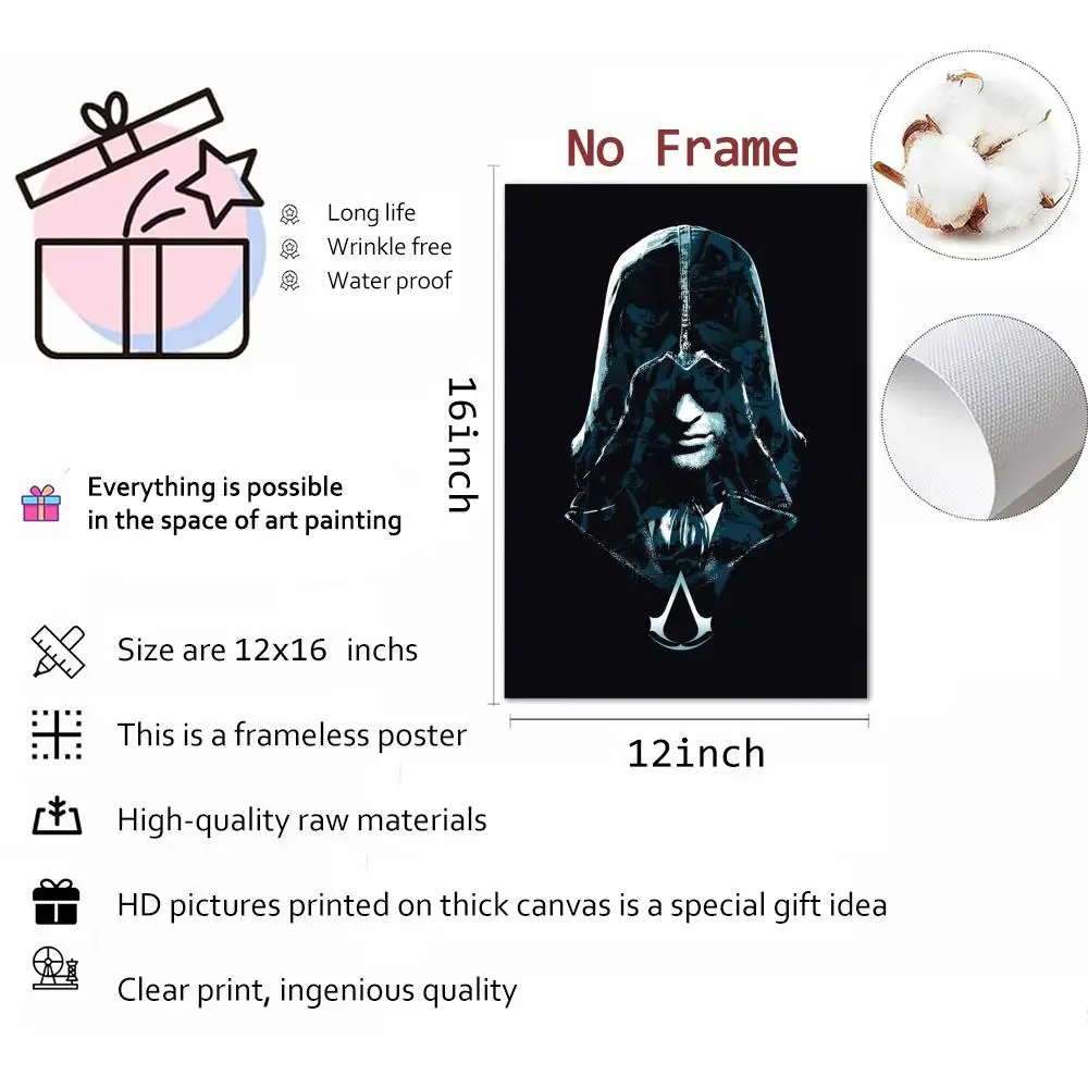 1 قطعة A-القتلة العقيدة لعبة ملصق ملصق مثالي ذاتية اللصق جدار الفن مصممة لمساحات الطعام في المكتب المنزلي #5