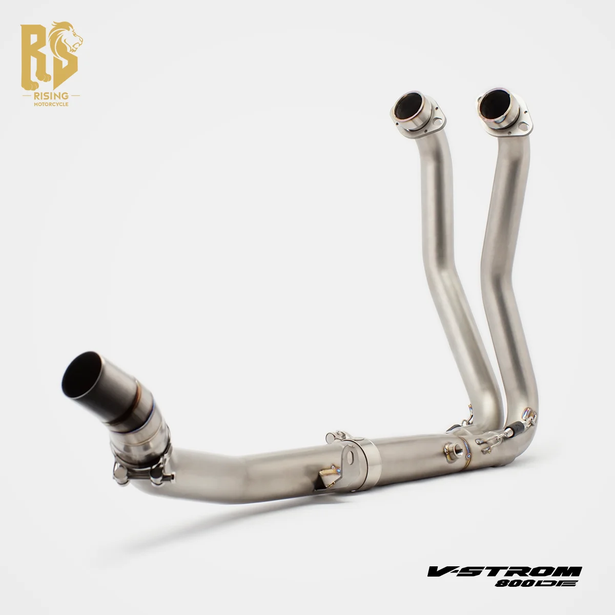 

Для Suzuki V-STROM DL800DE DL800SE 2023-2025 мотоциклетная полностью титановая выхлопная передняя труба среднего звена, надеваемая на тонке OEM глушитель