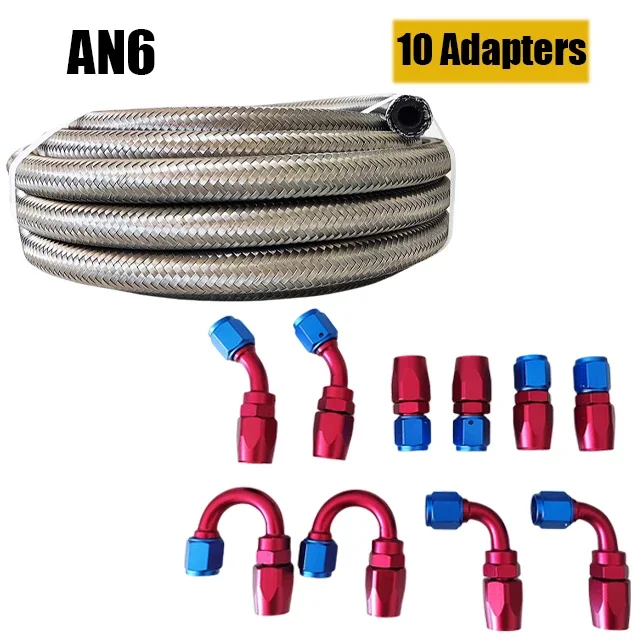 Universele AN4 AN6 AN8 AN10 AN12 Brandstofleiding 0 + 45 + 90 + 180 Graden 10 stks End Fittings Olie Brandstof Draaibare Slang Olie Slang End Adapter Kit