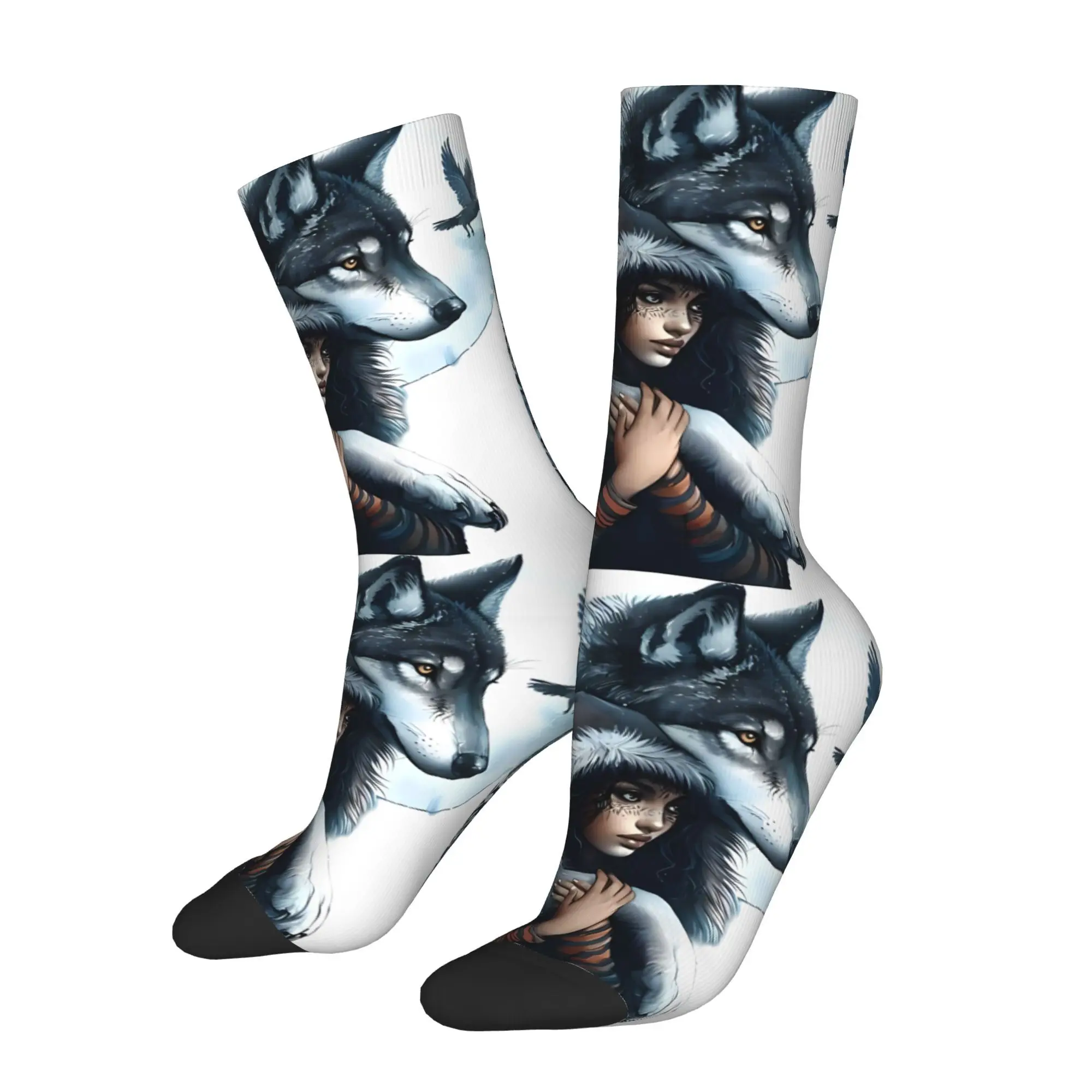 

Wolf Socks Male Mens Women Spring Stockings Polyester