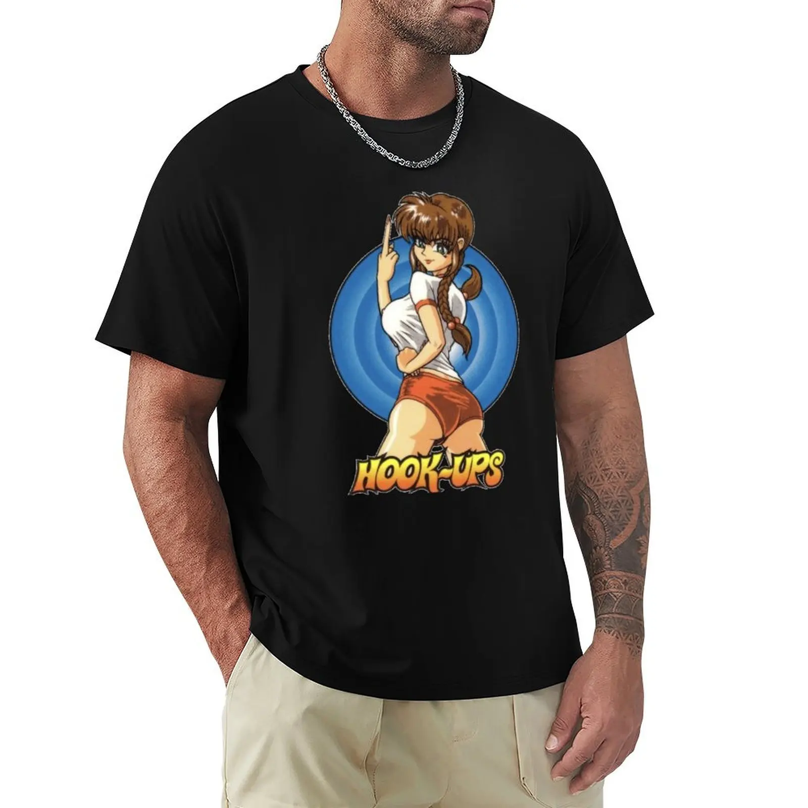 

Vintage Anime Girl Hook Ups T-Shirt summer shirt cotton man t-shirts T-shirt men
