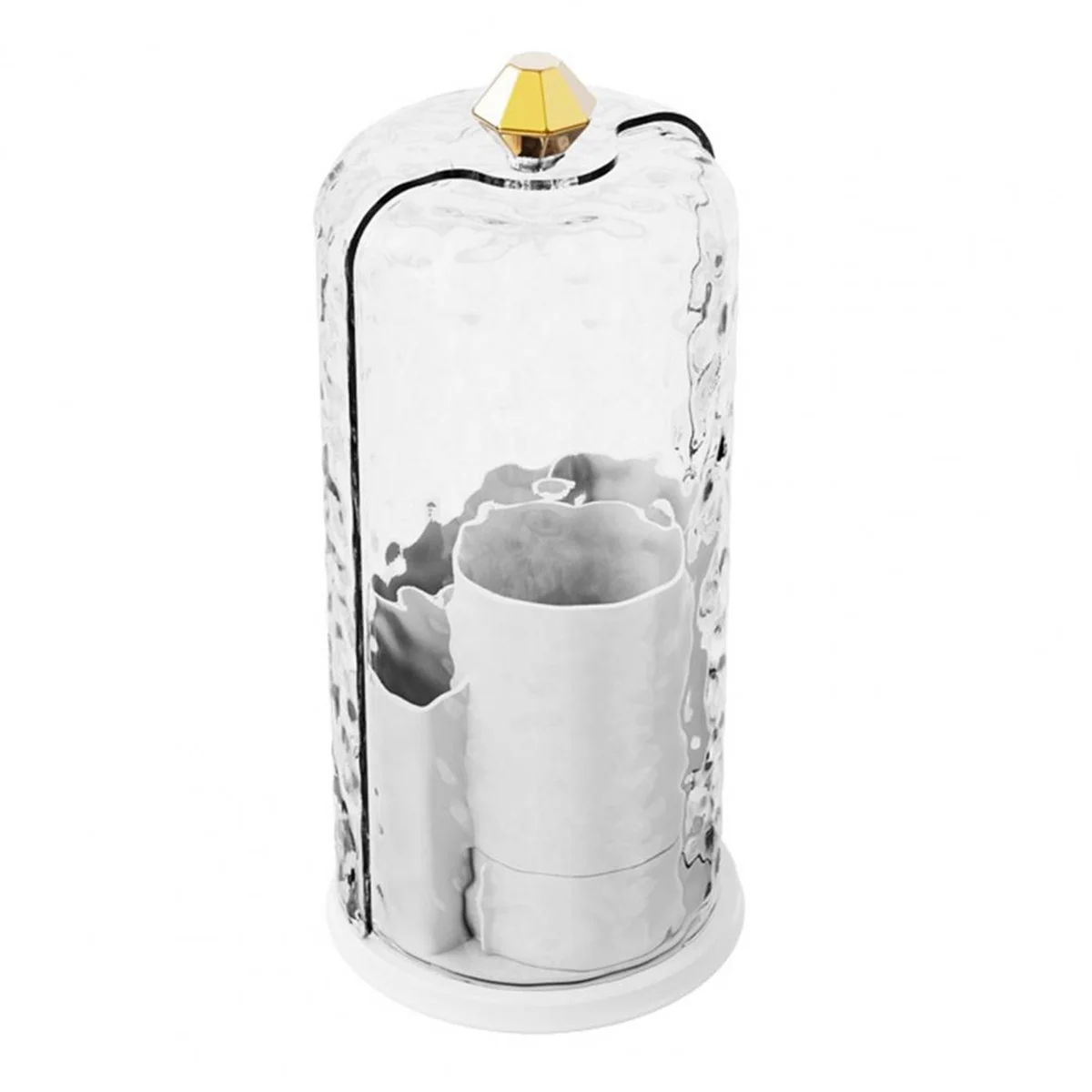 

ABLG Makeup Brush Storage Box with Transparent Lid Large Capacity 360-Degree Rotating Makeup Brush Holder Acrylic Organizer A