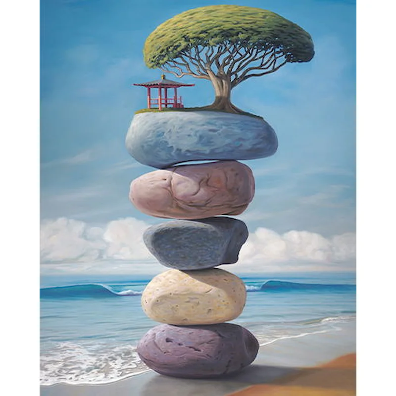 الطلاء حسب الرقم قماش مجموعات الطلاء شاطئ البحر الحرف Diy بها بنفسك الفن الاكريليك صورة بواسطة أرقام حجر الجبل الحديثة للديكور المنزل