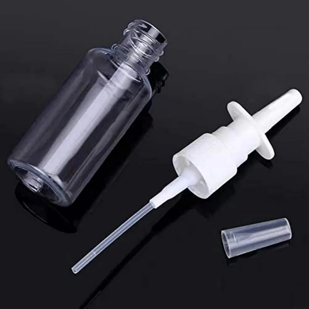 3pcs 10ml Nasal Mist Spray Plastic Bottle Clear Empty Rhinitis Care Sprayer Direct Spray Container for Saline Essential Oils