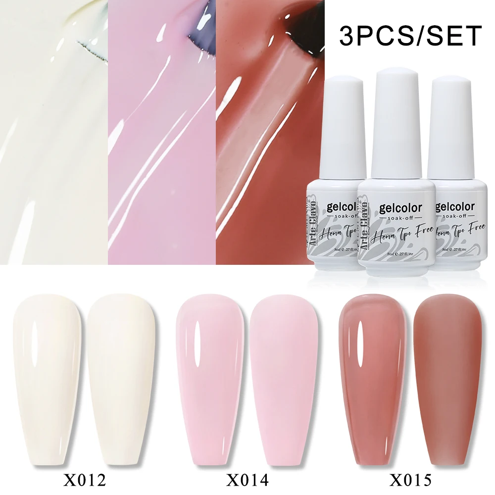 Arte Clavo 8ML 3Pcs HEMA FREE Nail Art Varnish Kit Gel Nail Polish Semi-Permanent Set Hybrid Lacquer Soak Off UV LED 2026 New