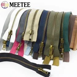 5/10Pcs Meetee 3# 5# 20cm Bronze Teeth ClosedEnd Metal Zippers for Pocket Pants Bag Zipper Tailor DIY Sewing Garment Accessories