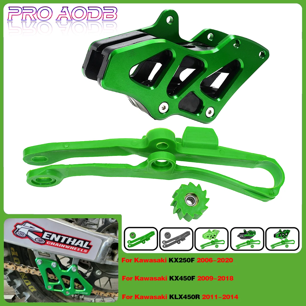 Voor Kawasaki 2006-2020 KX250F KX450F KLX 450R KXF 250 450 Motocross Accessoires Motorfiets Chain Guide Guard Cover Slider Roller