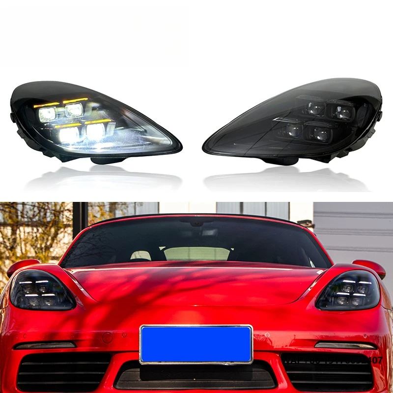 

SJC forPorsche Cayman Boxster 718 Headlight Assembly 2016-2023 Modified LED Matrix 2024 Style 982 982C Front Light Car Headlamp