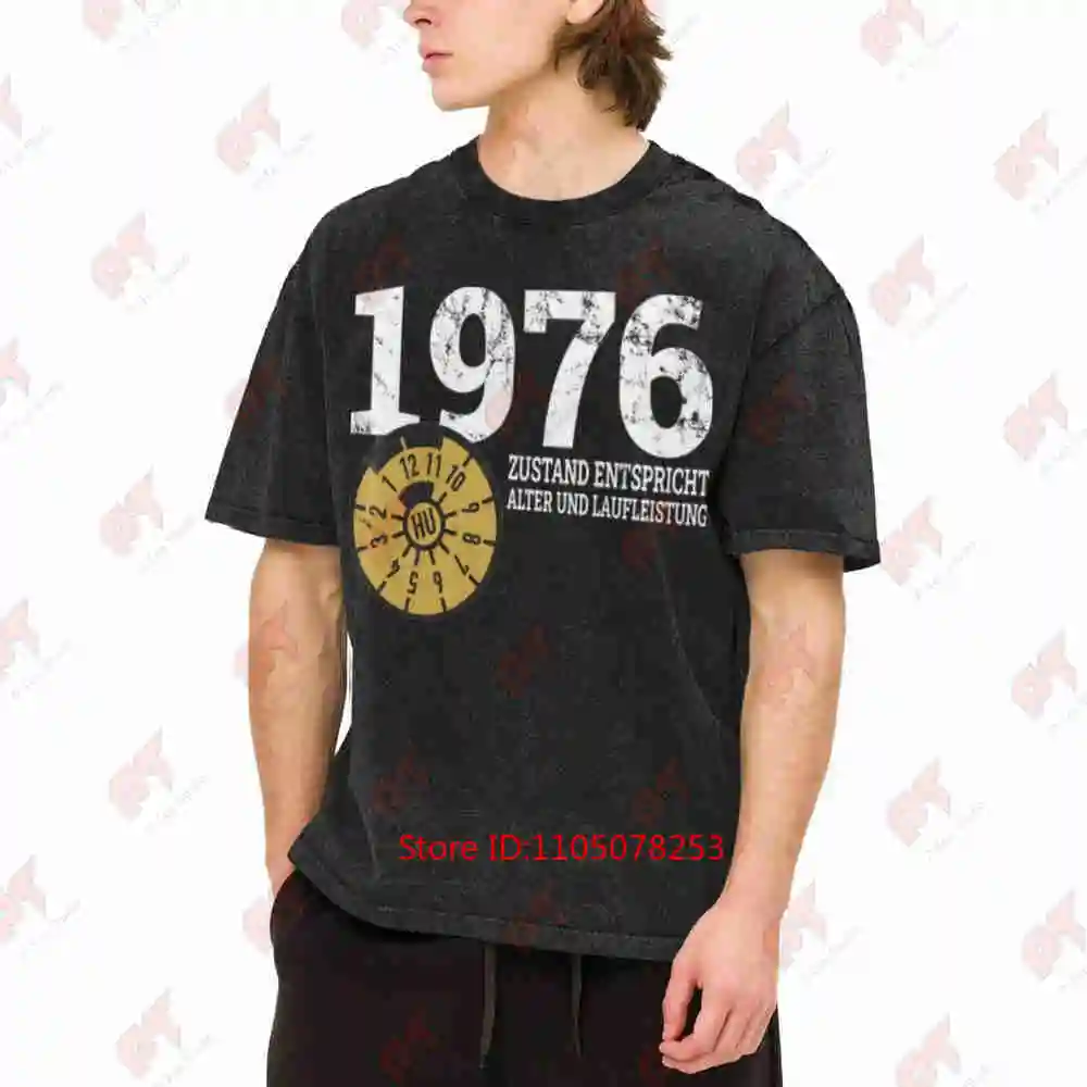 50th Birthday 1976 Condition Matches Age And Mileage Vintage Washed Tee Pure Cotton T-Shirt