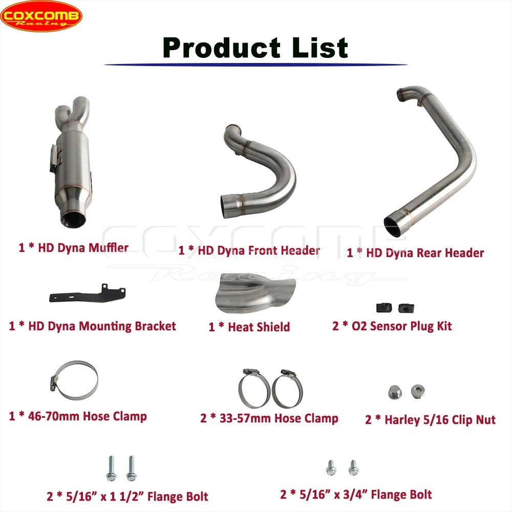 نظام كاتم صوت العادم سهل الارتداء ماسورة عادم كاملة للدراجة النارية Harley Dyna Street Bob FXDB FXDBB FXDBP FXDBI Limited FXDBC