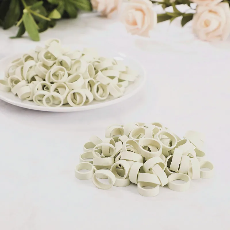 500 Pcs White Rubber Bands Diameter 15mm Strong Elastic Silicone Rubber Band Rubber Ring Elastic Bands Home Office Accessories