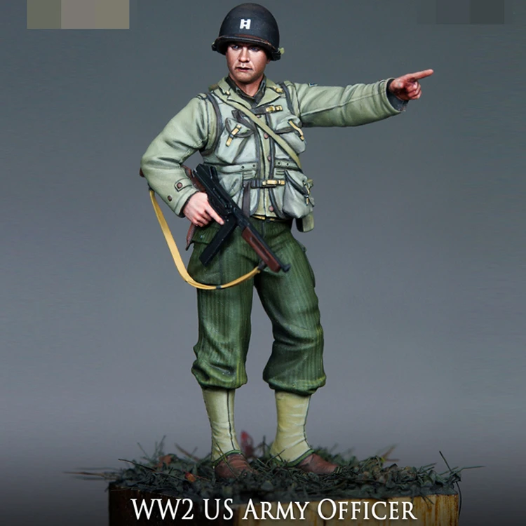 หุ่นเรซิน1/35ตัว GK ทหาร WW2เจ้าหน้าที่กองทัพสหรัฐชุดทหาร wwii ชุดประกอบและไม่มีสี