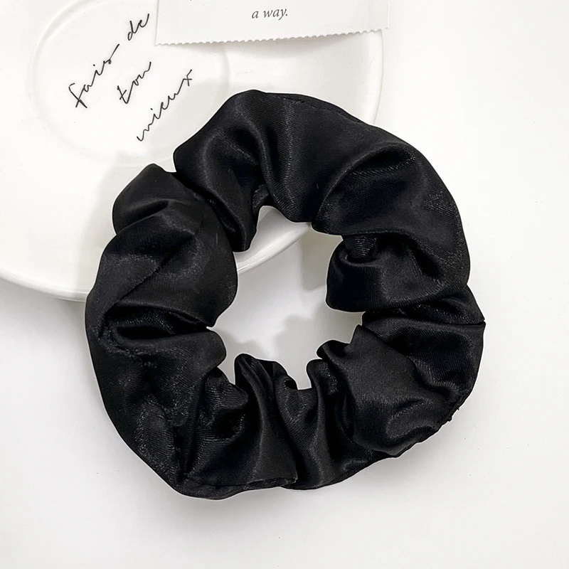 12 Pcs Silky Scrunchies Solid Color Hair Tie Elegant Hair Ring For Women Girls Elastic Ponytail Holder Hair Accessories