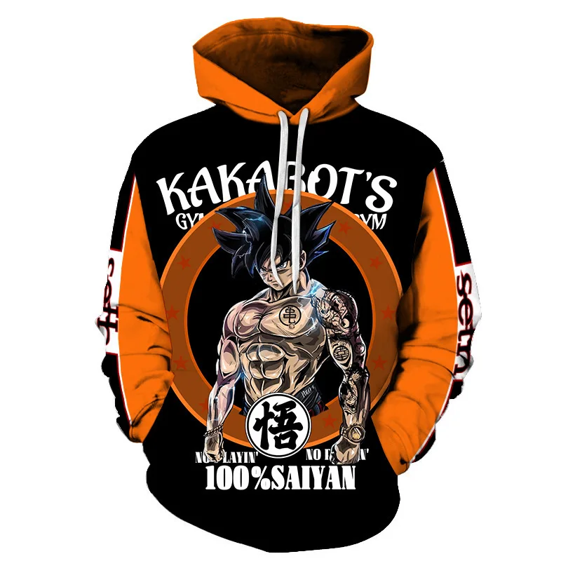 Autumn New Sweater Dragon Ball Wukong 3D Digital Printing Loose Comfortable Hooded Pullover Large Size