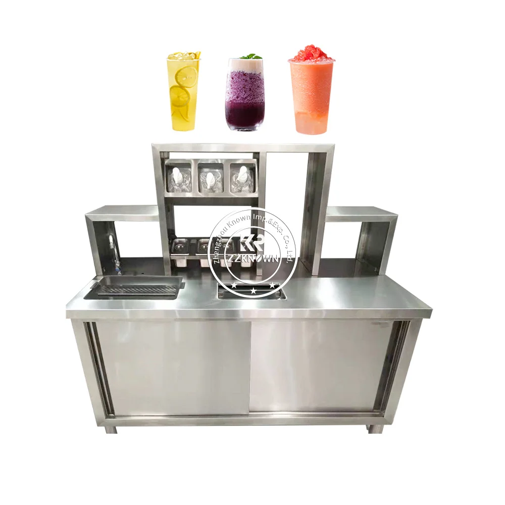 Modern Ice Cream Bar Counter Bubble Tea Fruit Juice Shop Interior Design Coffee Shop Milk Tea Shop Display Counter Design