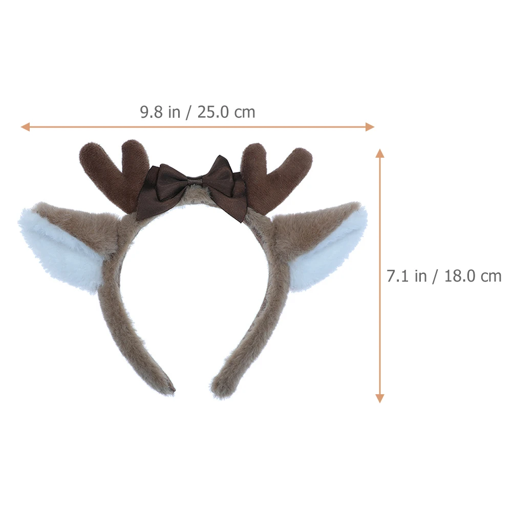 Bandeau de cheveux en peluche pour filles, bande de sauna d'oreille de cerf, ours de dessin animé mignon souriant, bandeaux multifonctions, joli animal ouvertement, fourniture de cosplay