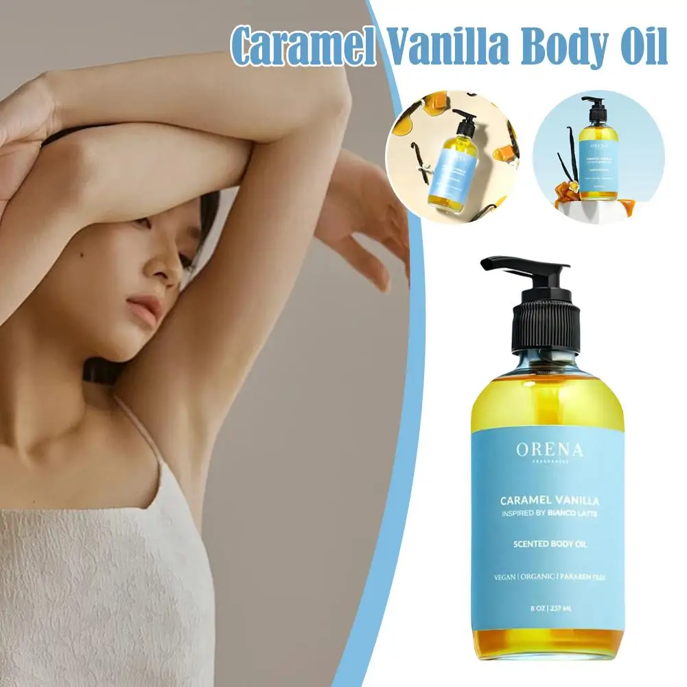 Turmeric/Caramel Vanilla Body Oil Deep Nourishing Moisturizing Light Non-greasy Massage Fragrance Oil Smoothing Body SkinCare