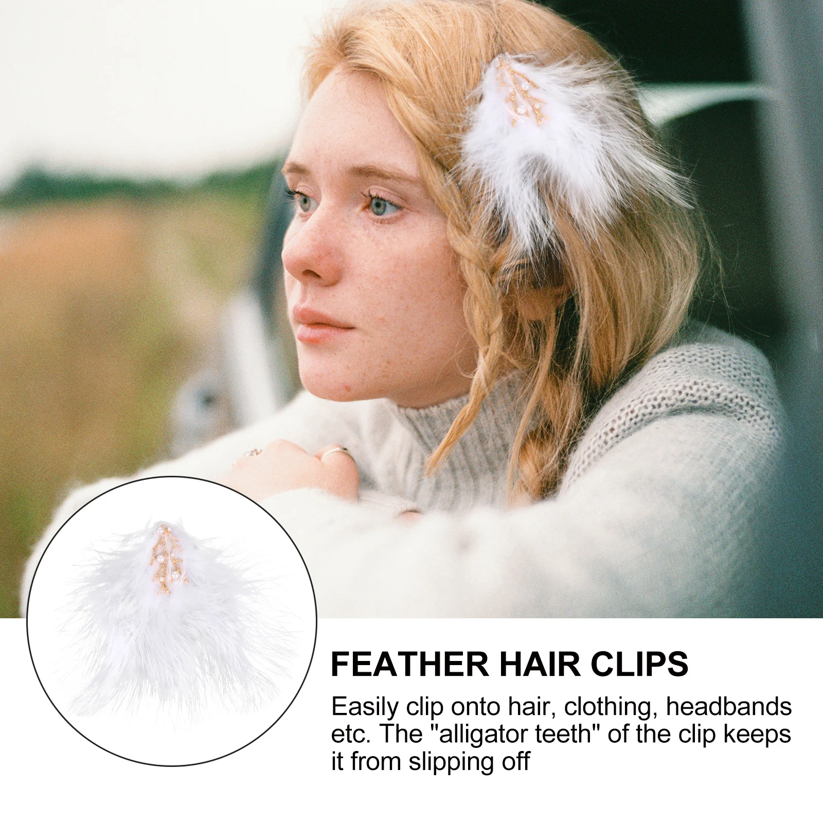 

2pcs Hair Clips Exquisite Alligator Clip Design For Girls White Hair Accessory Barrettes For Party Wedding Stage Use