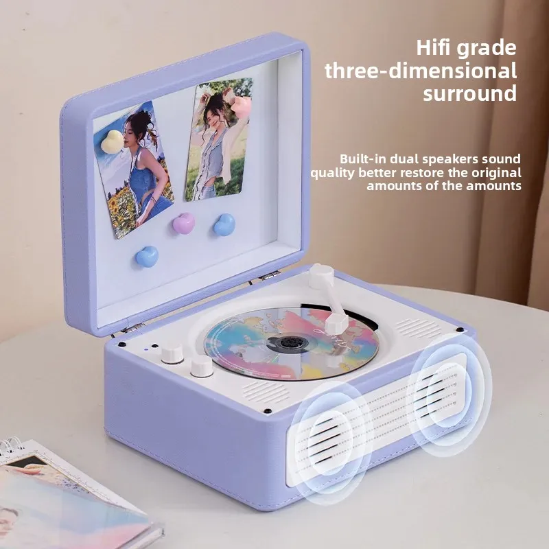 Retro Integrated CD Player Album Birthday Gift Disc Sound System Student Present Bluetooth Playback DVD VCD Player Consumer Elec
