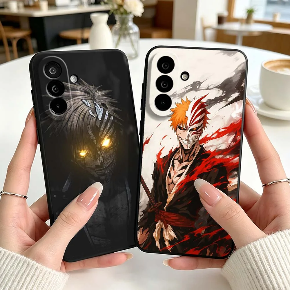 Anime B-Bleach Phone Case For Samsung Galaxy A71 A56 A55 A54 A53 A51 A50 A41 A40 A20e A16 A06 A05 Black Cover