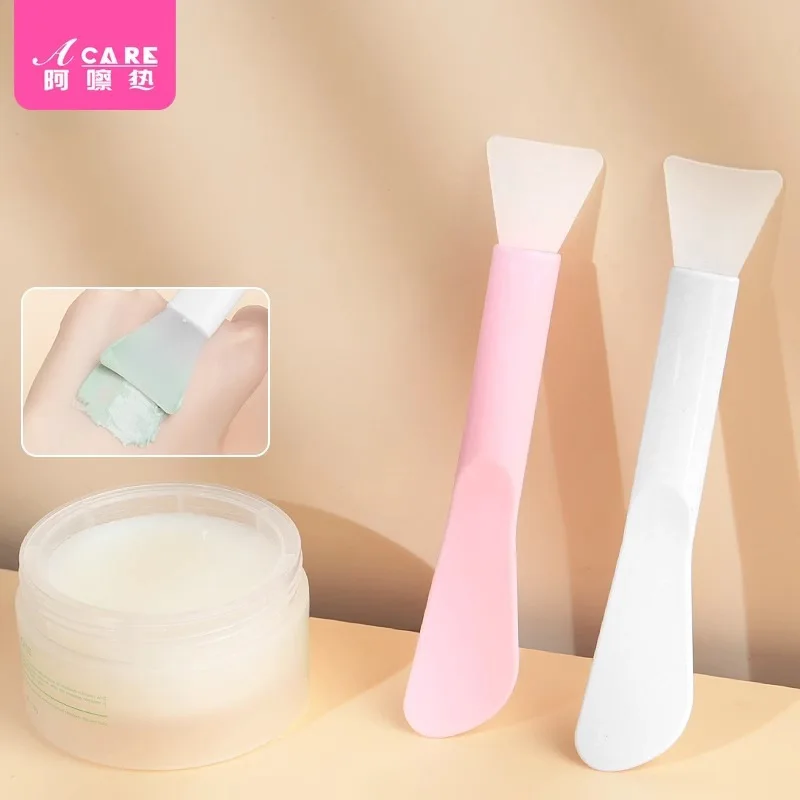 DX01/Mask Brush/F1PQ0-Dual head dual-use silicone smear stick digging spoon yard face clay mask scraper stirring rod