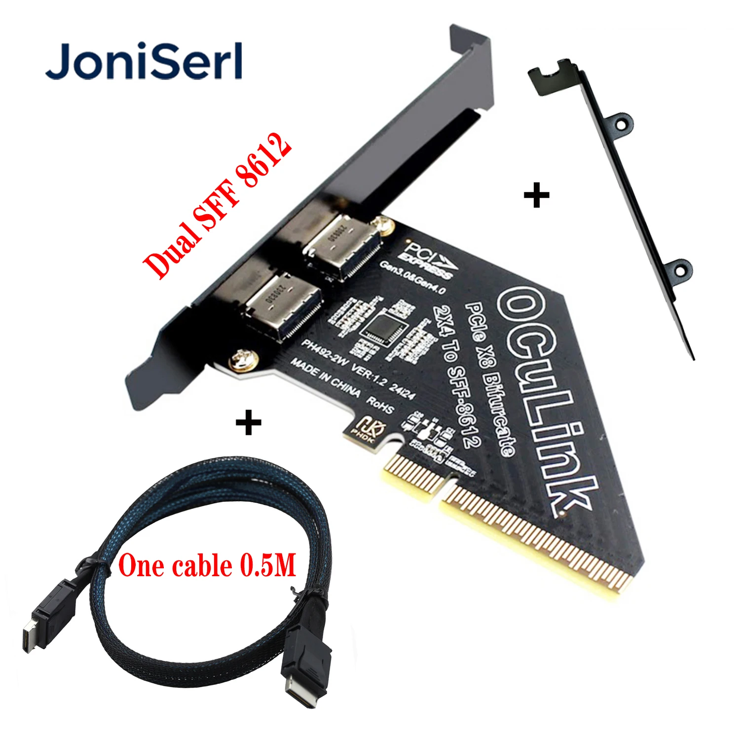 PCIe to Oculink Adapter for eGPU [1-4 Port], PCIe Gen4 x（1/4/8/16） to Oculink SFF-8612/SFF-8611 Card