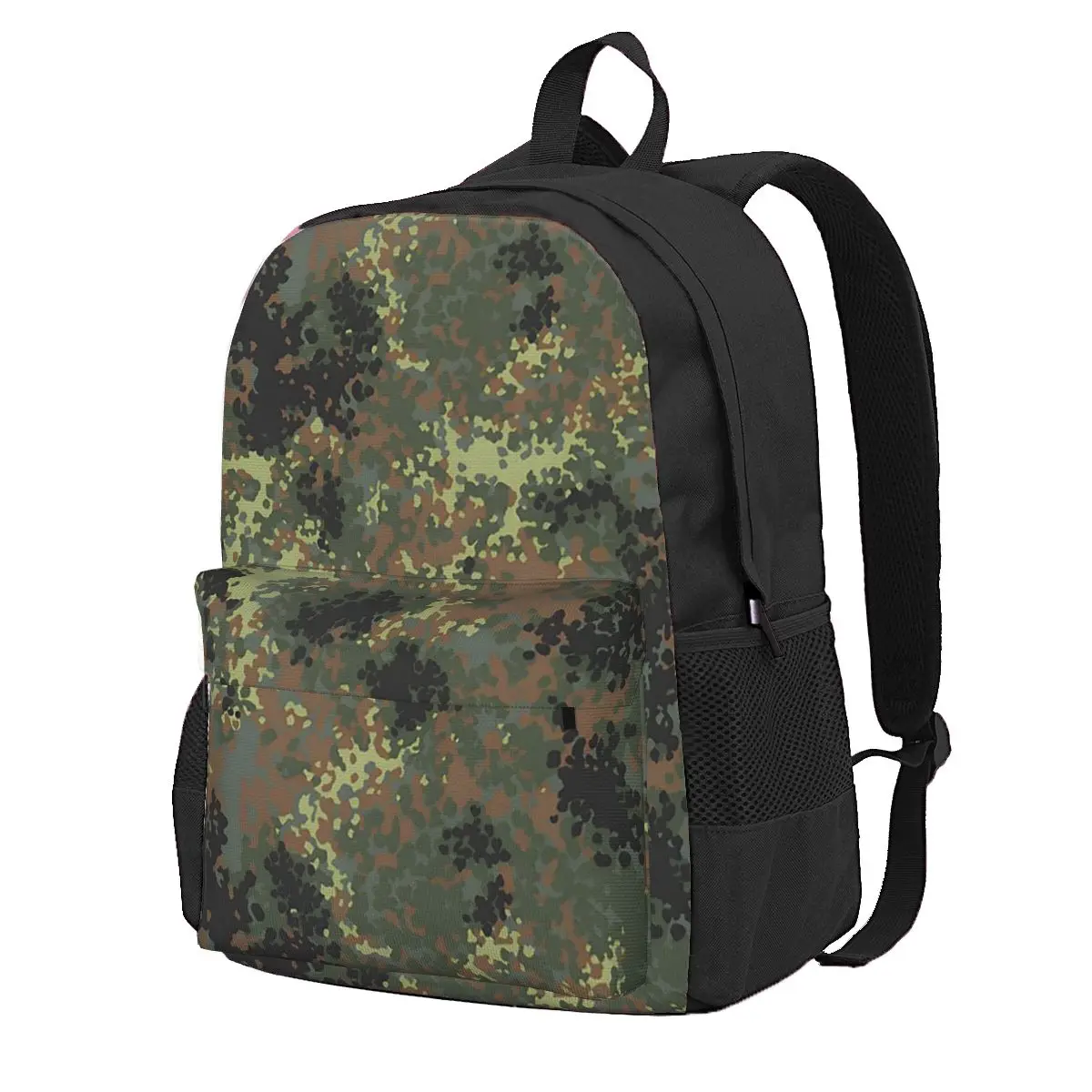 Splintertarn German WW2 Camouflage Army Military Camo Student Backpack School Bag  for Men Women Fashion Bookbag Shoulder Bags
