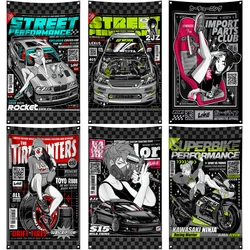 3x5 Ft JDM GTR33 R34 Flag Polyester Digital Printed Banner Racing Car Decor For Decoration