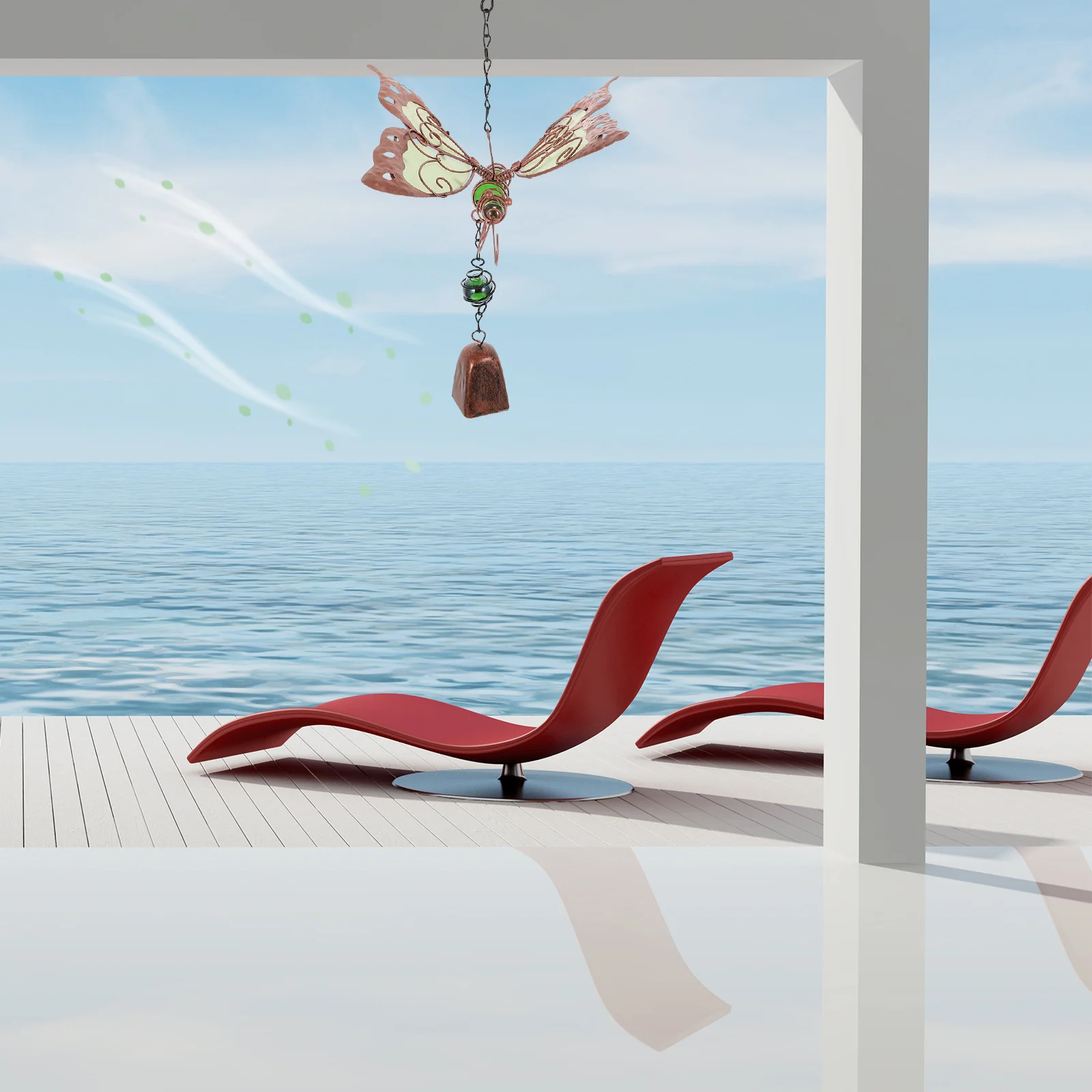 1개 발광 풍경종 내구성 있는 아크릴 컴팩트 디자인 발코니 정원 야외 장식 창의적인 풍경종 걸이 예술품