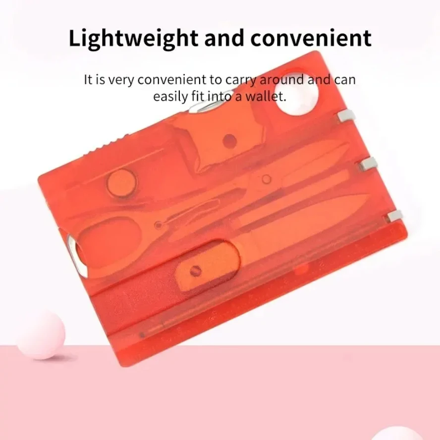 التخييم في الهواء الطلق متعددة الوظائف سكين الجيش السويسري بطاقة مزيج متعدد الأغراض أدوات إنقاذ بدلة الجمال مع بطاقة أداة المصباح. #4