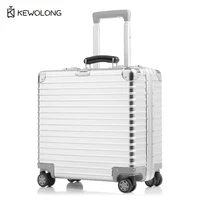100% Aluminum Body Business Carry-on Suitcase 18 Inch, TSA Lock Laptop Bag with Spinner Wheels, Hardside Compact Travel – view 1
