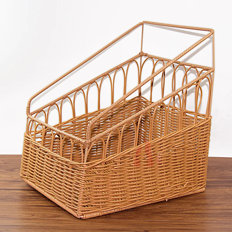 

Rattan Like Woven Basket French Bread Basket Deep-fried Dough Sticks Square Storage