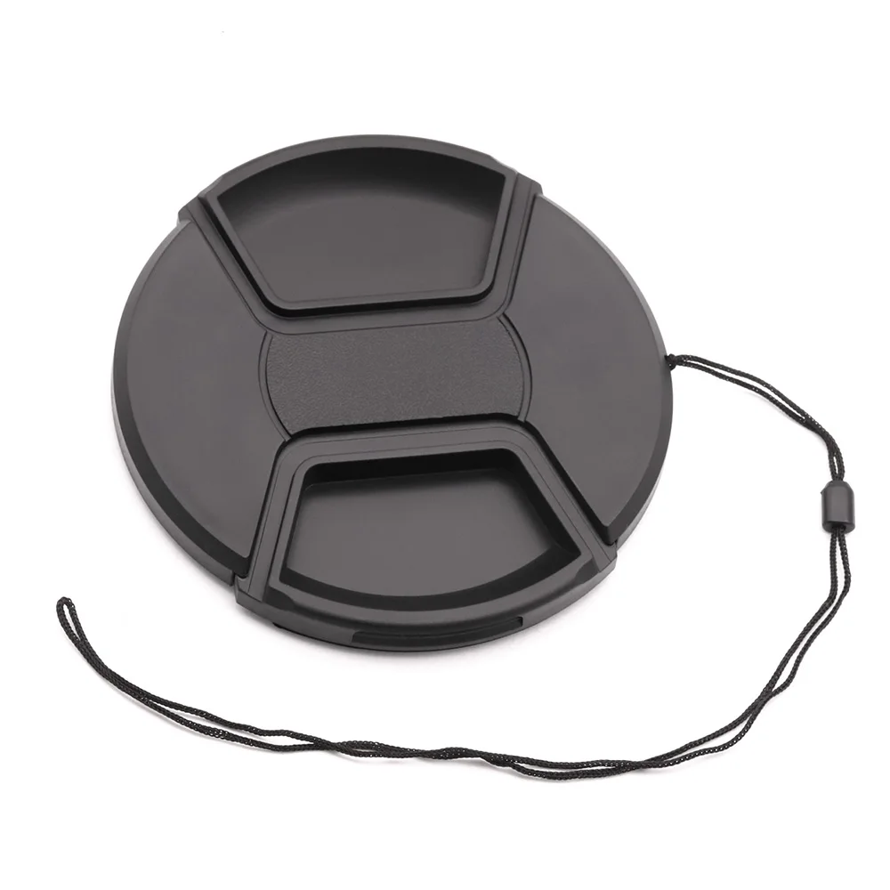 Center Pinch Lens Cap 95mm / 105mm / 112mm Universal Plastic with rope For Sony Canon Nikon Pentax Olympus Panasonic Fujifilm