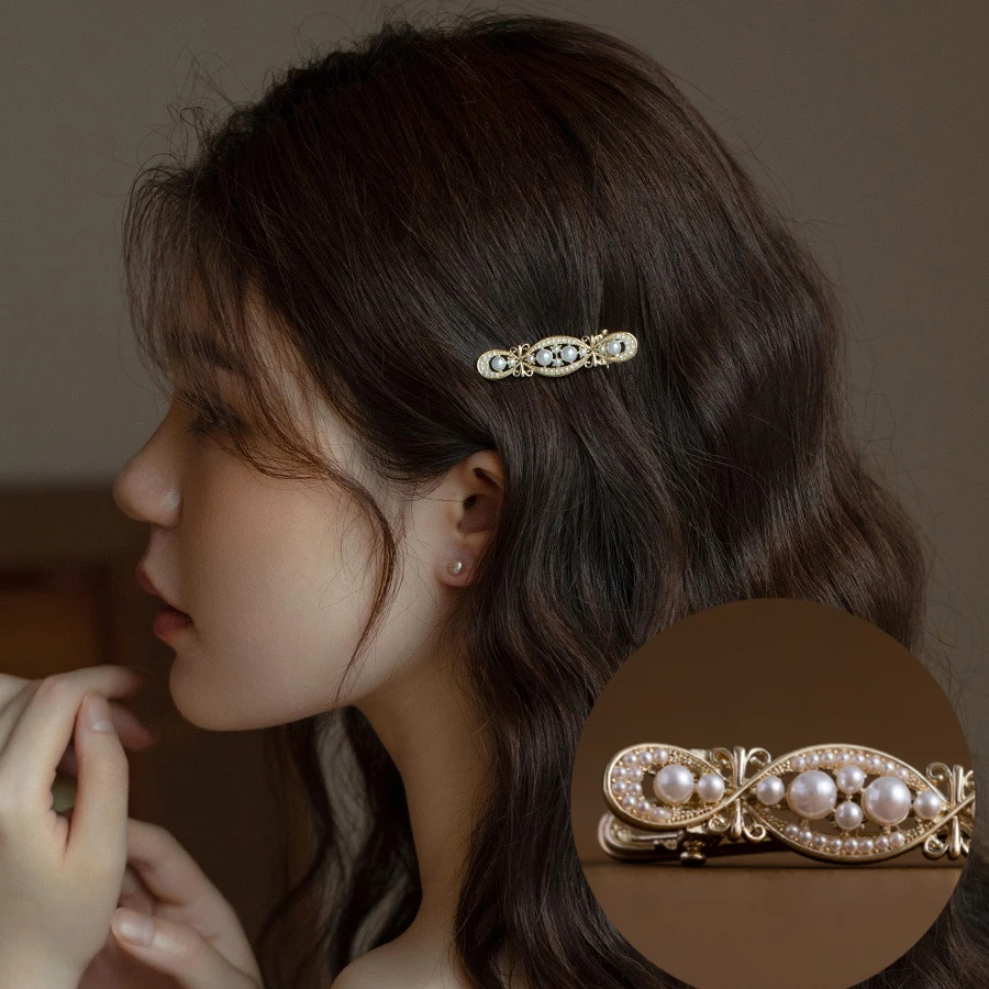 

Винтажные заколки для волос с жемчугом, заколки-уточки для челки, элегантные боковые зажимы для волос для женщин и девушек, стильные аксессуары для повседневной укладки