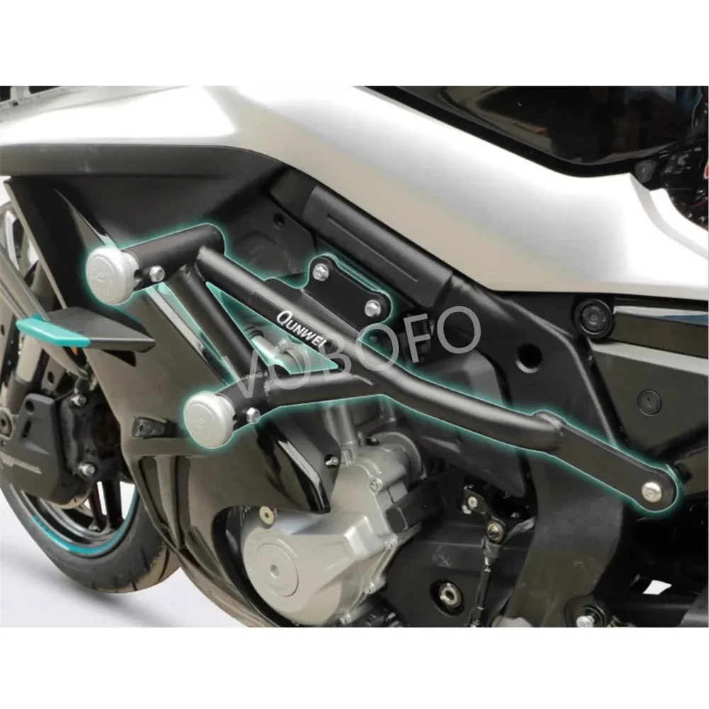 For CFMOTO 675SR-R CF650-10 Double Head Stunt Crash Bar Anti-Fall Bumper Engine Guard Modified Sportbike Accessories