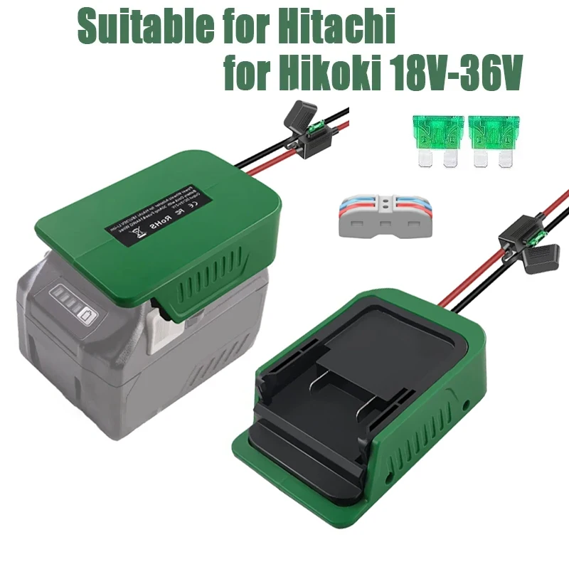 For Hitachi/for Hikoki 18V-36V Battery DIY Adapter Power Wheels with Fuse Switch Battery Adapter Power Convertor Dock Connector