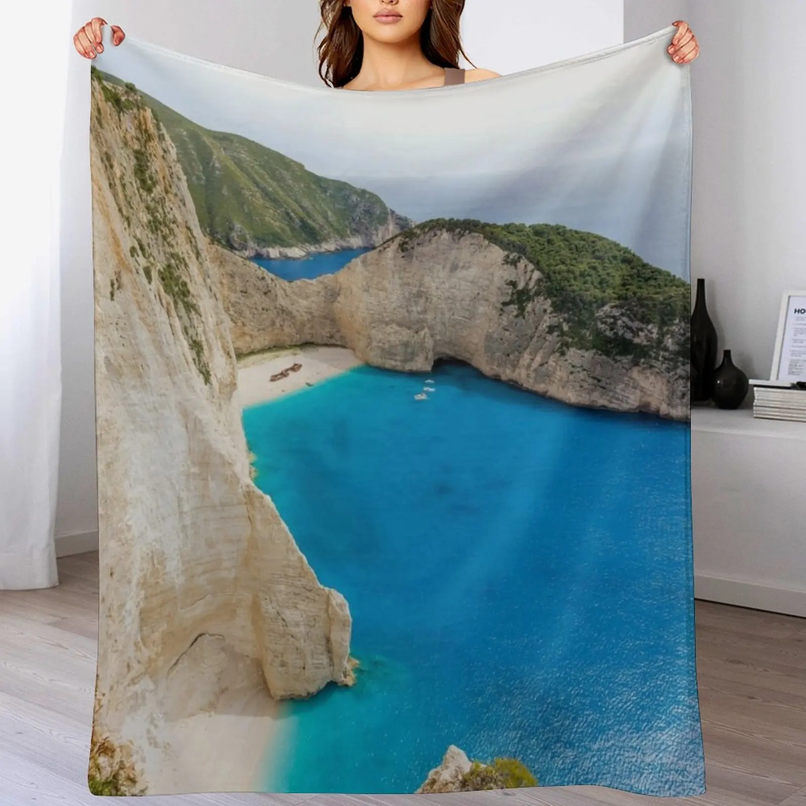 

Mountains and sea, Zante, Greece Throw Blanket Air Conditioner Soft Blanket for Office Home