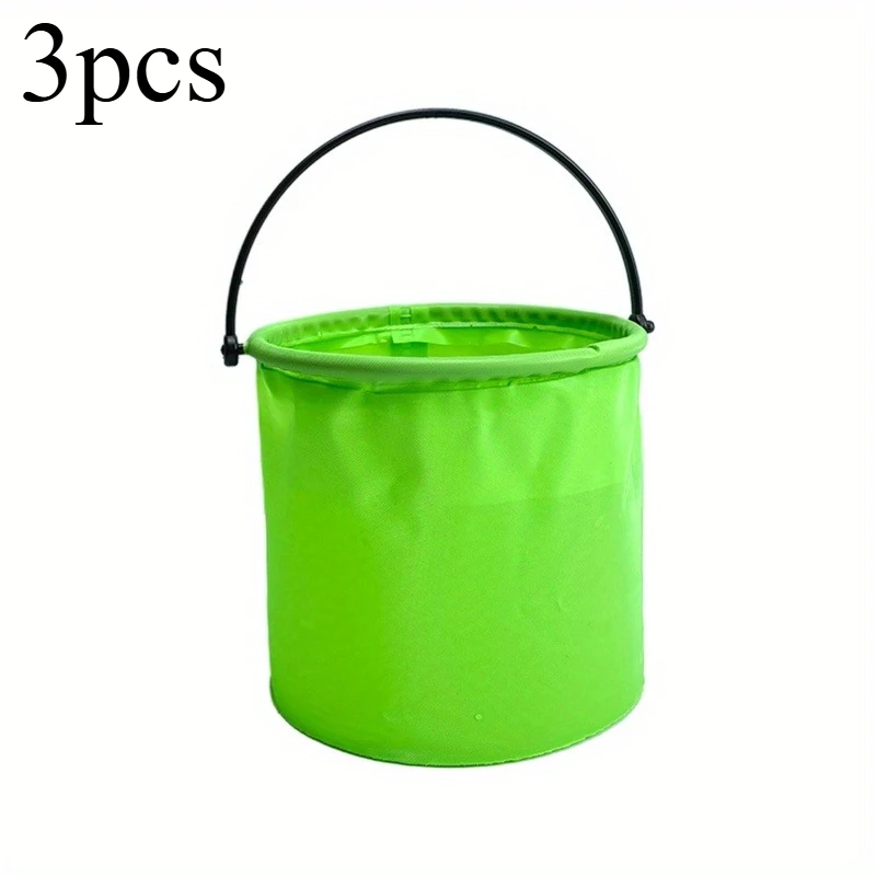3pcs Folding And Retractable Bucket Net Fishing Folding Bucket Tools & Home Improvement Small Bathroom Trash Can