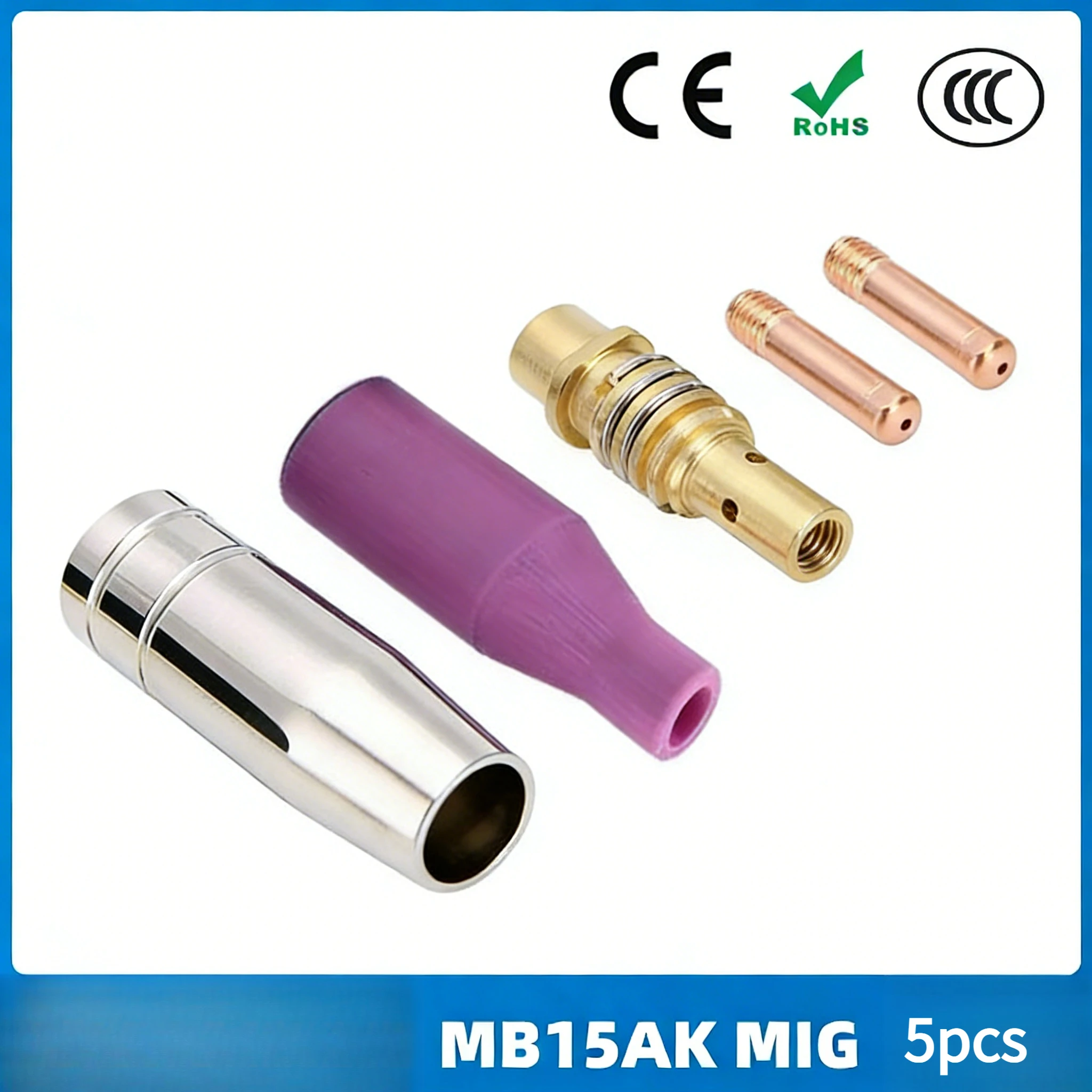 

Защитная насадка 15AK, токопроводящая насадка, два защитных аксессуара для сварочного пистолета, защитный кожух, токопроводящие, 5 шт.