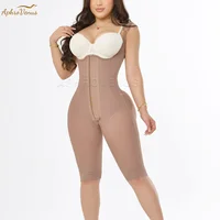 Fajas moldeador de cuerpo de alta compresión con tela de huesos Control Abdominal cierres de hombro ajustables y levantador de glúteos