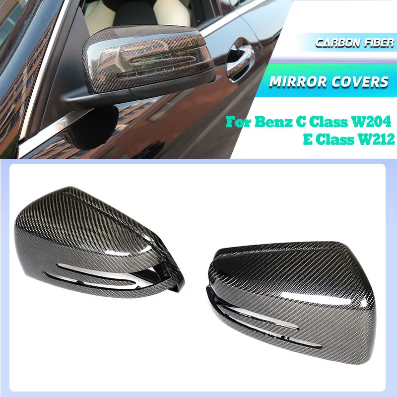 

Carbon Fiber Car Rear View Mirror Covers Caps for Mercedes Benz C Class W204 E Class W212 2011-2016 Side Mirror Caps Shell