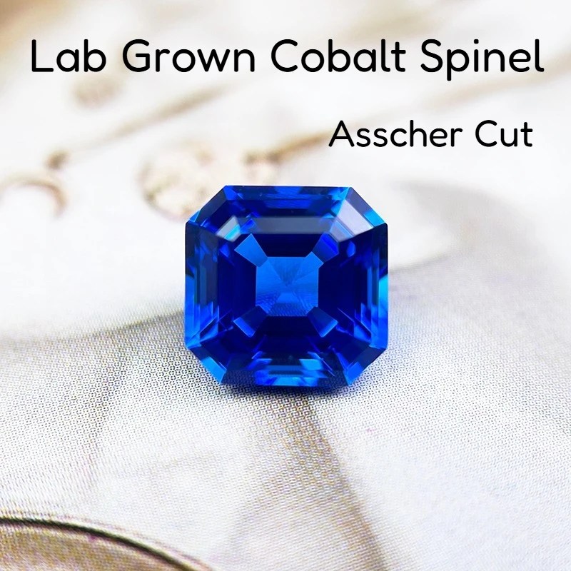 

Lab Grown Cobalt Spinel Asscher Cut Multiple Gemstone for DIY Ring Necklace Earrings Main Materials Selectable AGL Certificate