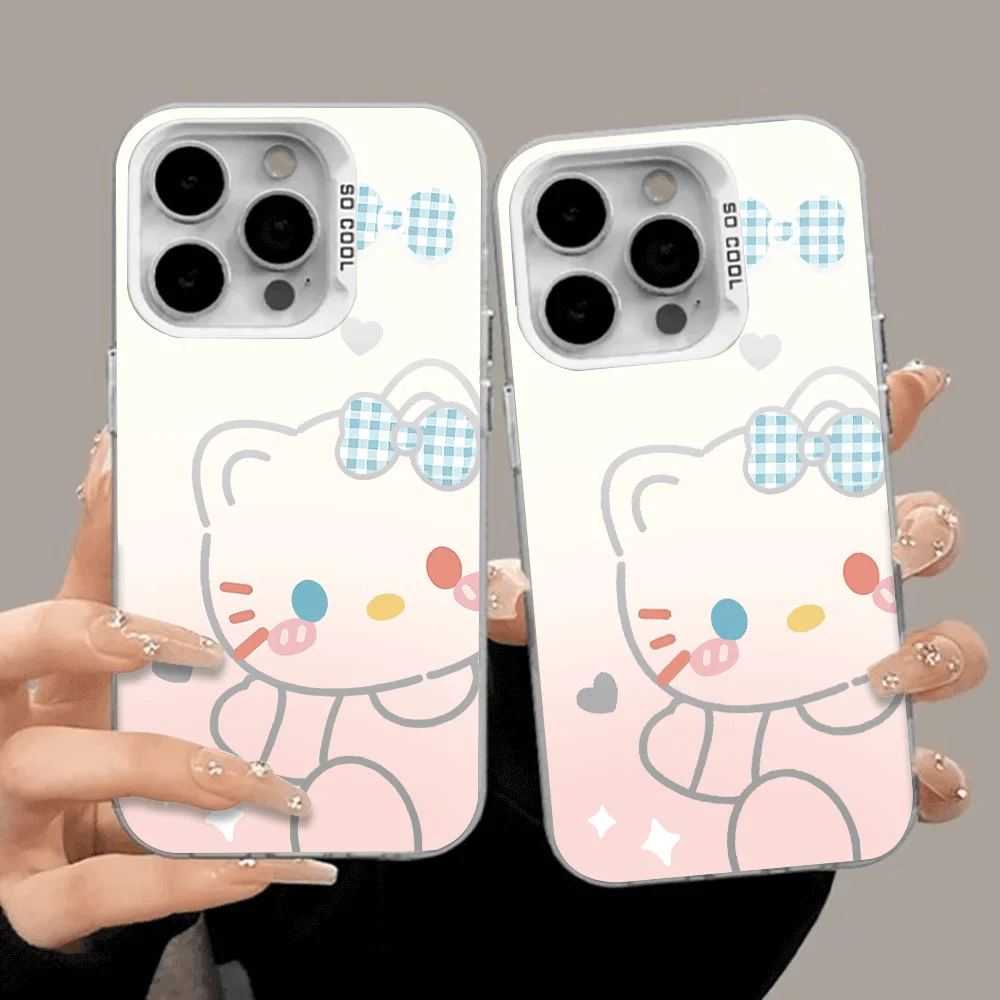 

Pink Cute Hello Kitty Case Cover For IPhone 17 Pro 17 Air 16E 16 15 14 13 12 11 17 Pro Max 13 Mini Plastic Matte Shockproof Cov