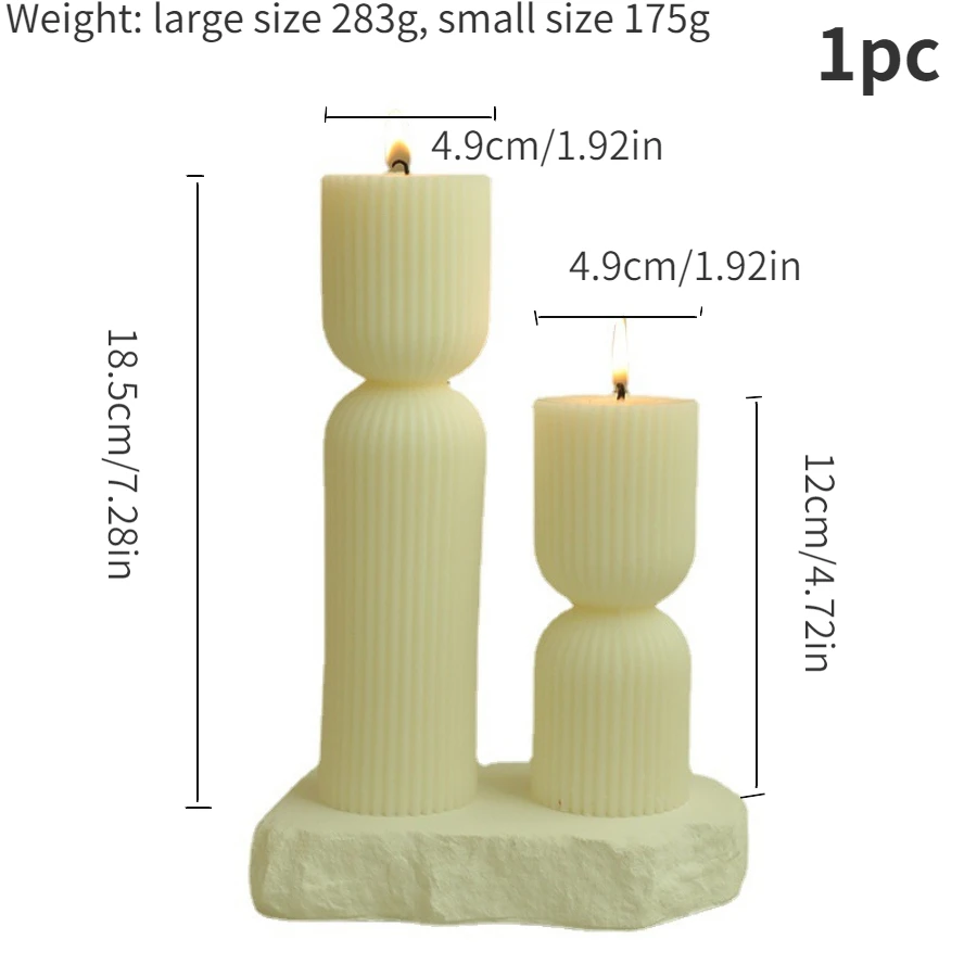 1pc Nordic style aromatherapy candle, featuring handmade smokeless candles, creative geometric cylindrical candles, long rod can