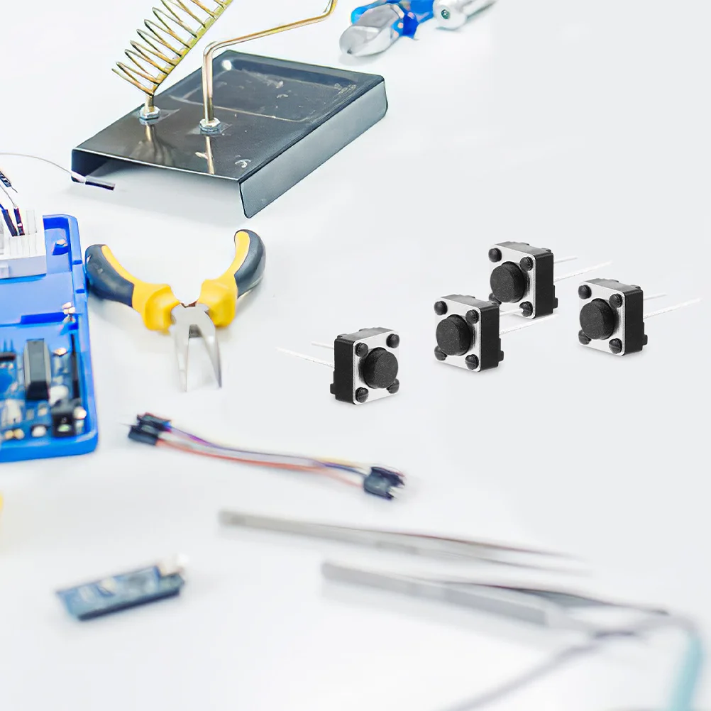 

100pcs Tactile Switch Light Touch Sensitive Trigger Vertical Installation Space-Saving Reliable Performance Button For Pcb