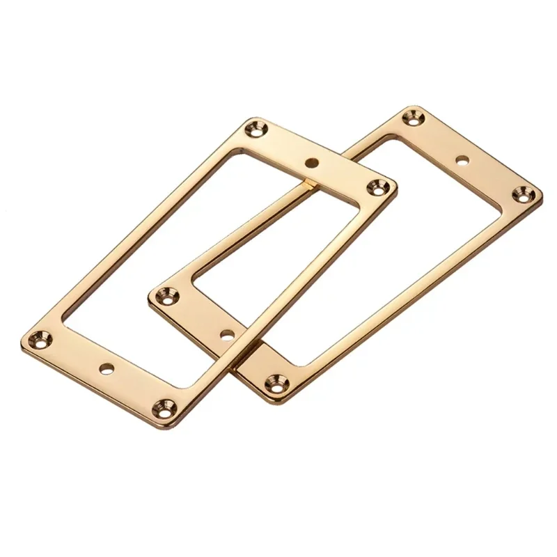 2Pc Flat Aluminum Alloy Humbucker Pickup Mounting Ring Bridge Neck Pickups Cover Frame Replacement for Electric Guitars