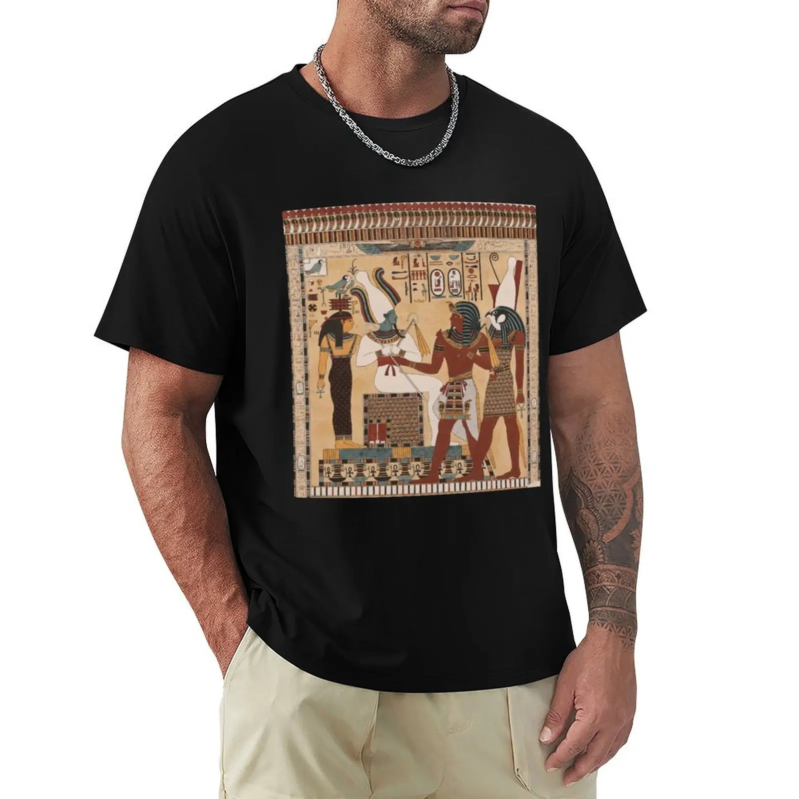 

Egyptian gods and pharaohs art T-Shirt Casual Streetwear Short Sleeve Tee