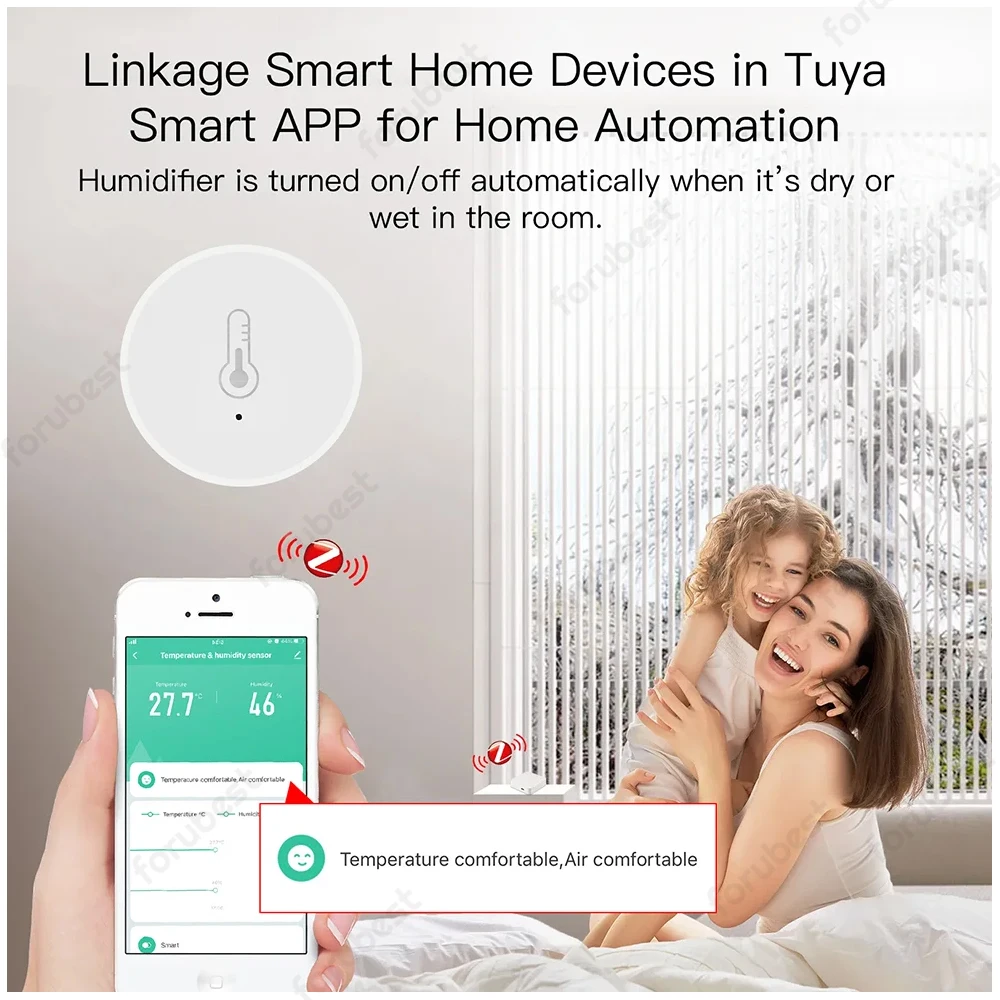 Tuya Zigbee Temperature And Humidity Sensor APP Remote Monitor For Smart Home Automation  Works With Alexa Google Assistant