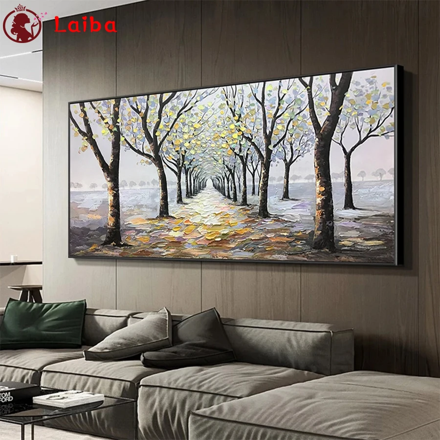 

5D round Diamond Embroidery Abstract Sunset Forest Tree Landscape Diamond Painting Full Square Mosaic Cross Stitch Handmade Gift